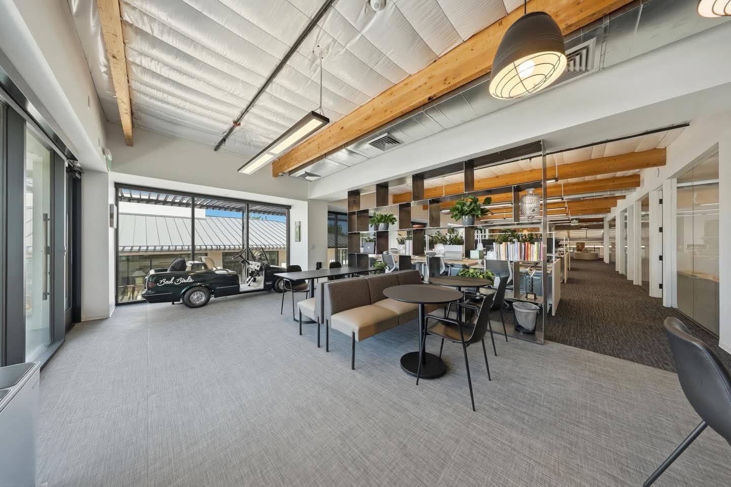 Open office workspace with lighting and power installed by Wellco Electric